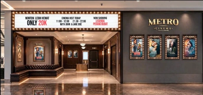 Visual konsep pertama: tampak muka lobi Metro Cinema